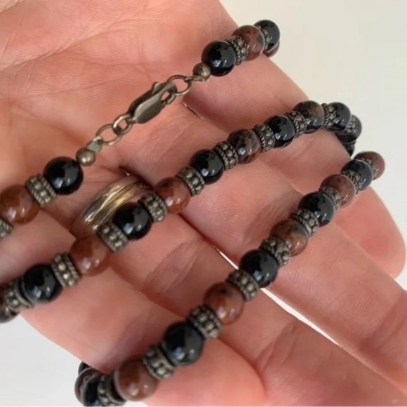 Vintage Stone and Metal Necklace - Picture 2 of 3